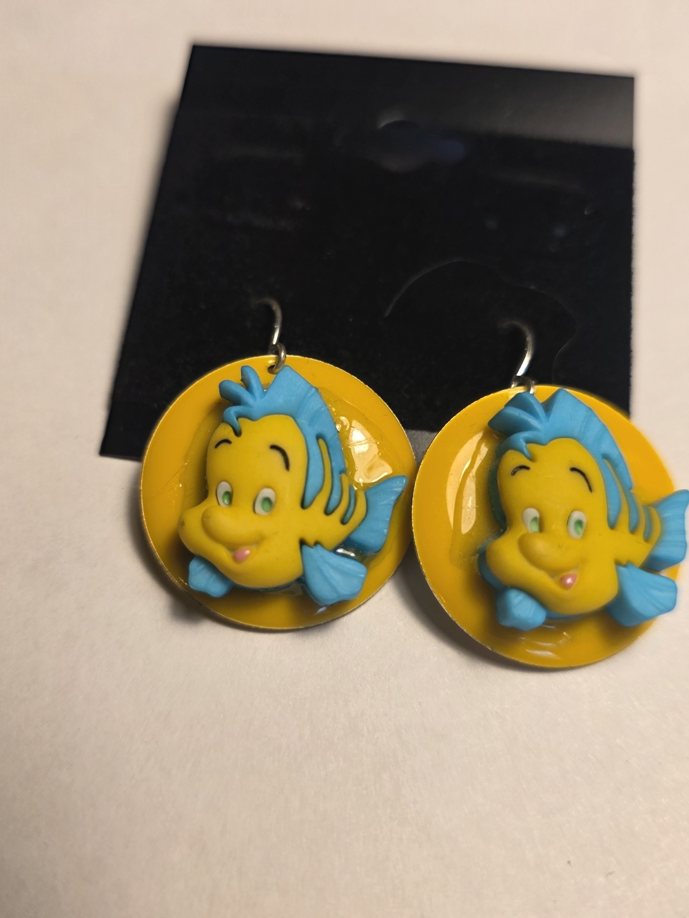 Cute Yellow & Blue Fish.Whimsical, Colorful Flounder Earrings — Little Mermaid